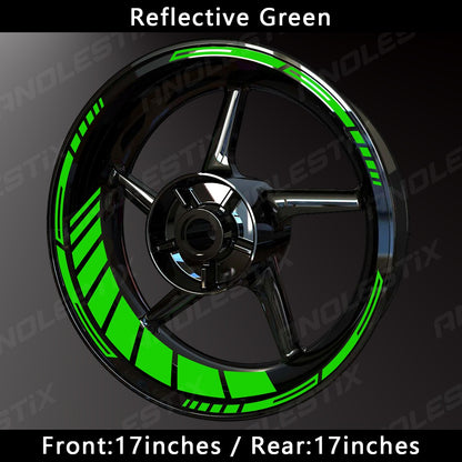 Reflective Motorcycle Wheel Stickers Hub Decal Rim Stripe 17 Inchs For YAMAHA Honda Kawasaki Suzuki BMW KTM Husqvarna Triumph