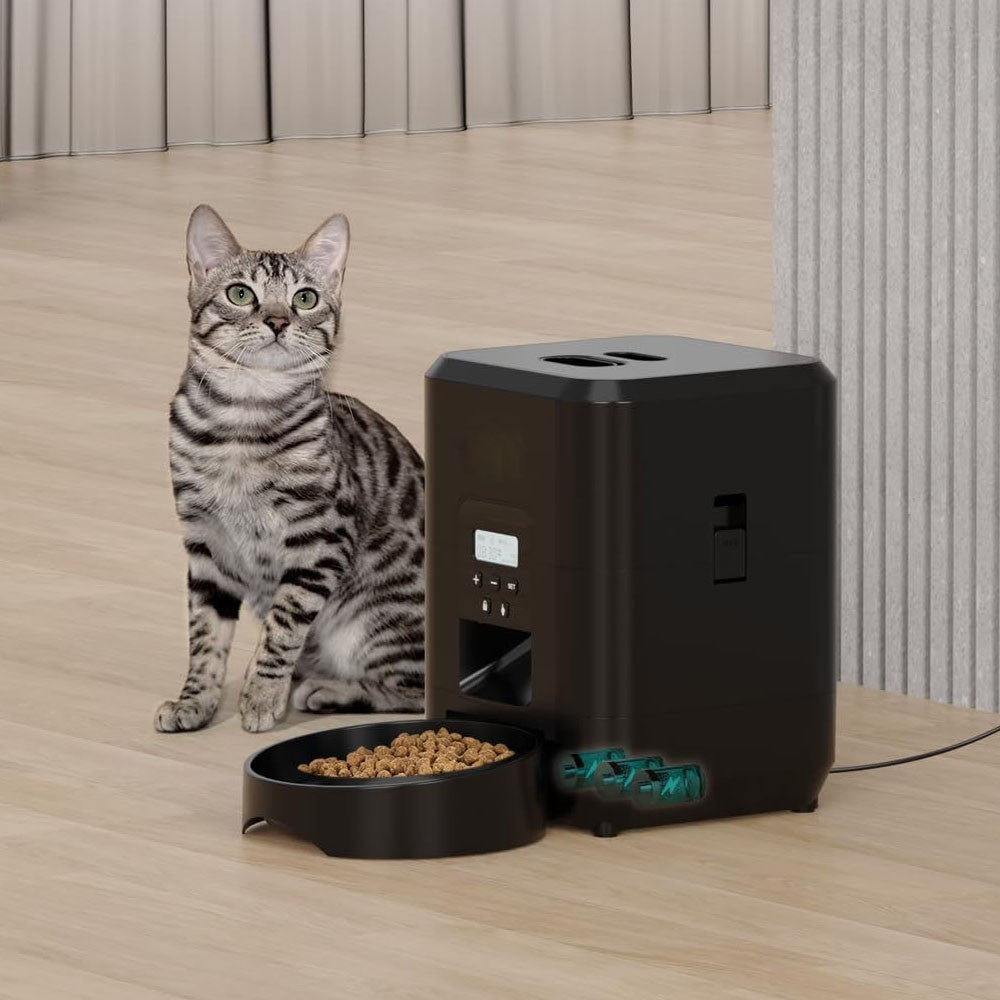 Comedouro Automático Inteligente para Gatos e Cães Máquina de Ração Lenta com Dosador Automático Temporizado e Quantitativo Tigela para Gatos e Cães