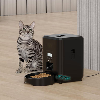 Comedouro Automático Inteligente para Gatos e Cães Máquina de Ração Lenta com Dosador Automático Temporizado e Quantitativo Tigela para Gatos e Cães