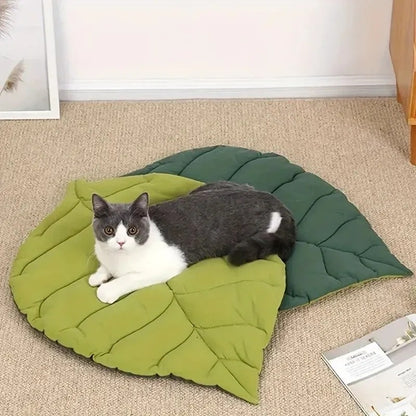 Tapete para Cama de Gato Formato de Folha Cobertor Macio para Cães Almofada para Dormir Lavável Antiderrapante Decoração de Ambiente Tapete de Chão para Cães Gatos Suprimentos para Animais de Estimação