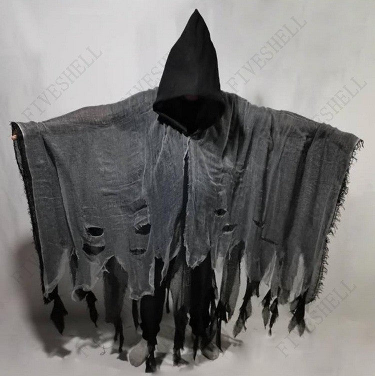 Unisex Halloween Ghost Dementors Cosplay Costume Gothic Horror Zombie Tattered Hooded Capes Day Of The Dead Party Props Cloaks