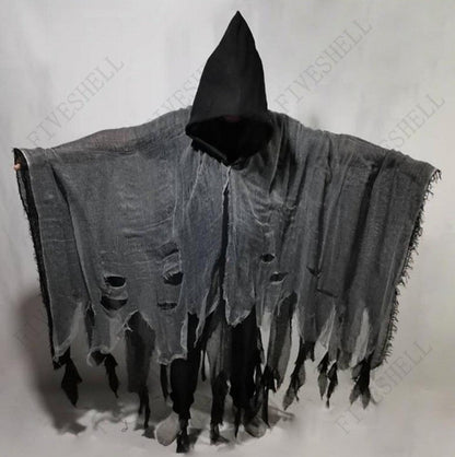Unisex Halloween Ghost Dementors Cosplay Costume Gothic Horror Zombie Tattered Hooded Capes Day Of The Dead Party Props Cloaks