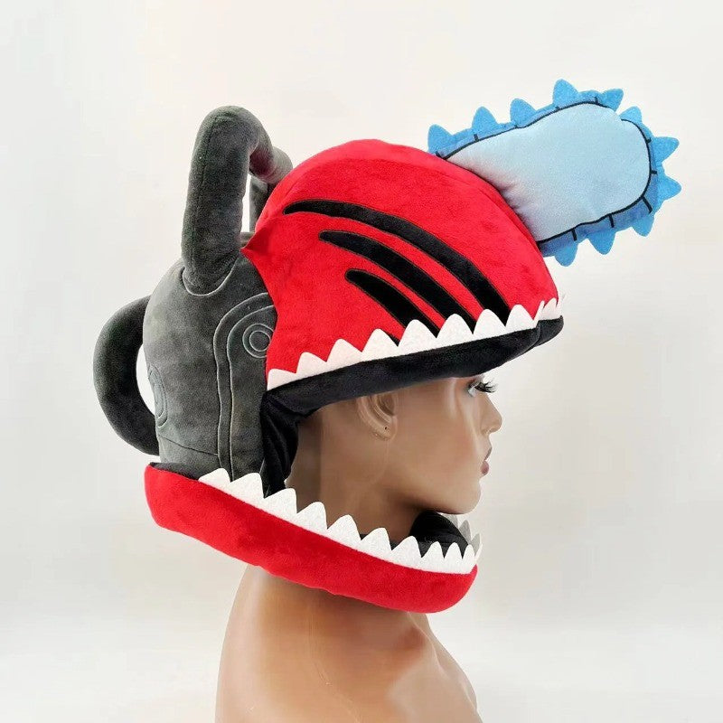 Anime Chainsaw Man Mask Headgear Denji Cosplay Accessories Pochita Caps Half Face Mask Masquerade Halloween Party Custom Prop