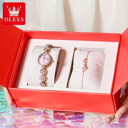 OLEVS 5638 Women Watches Original Elegant Quartz Watch Waterproof Luminous Date Ladies Set Bracelet Watch Girls Gift Reloj Mujer