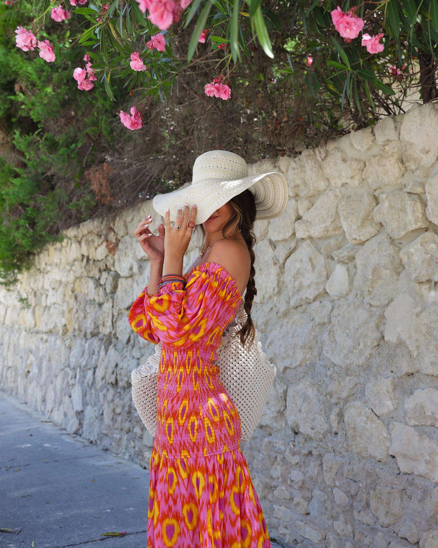 Women Summer Party Holiday Lady Streetwears Print Ruffle Pleated Long Dress Fash