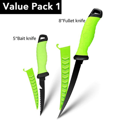 Faca de Pesca para Filetar Desossar Peixe 5 6 7 8 9 Polegadas Faca de Sashimi de Cozinha Antiaderente para Raspar Peixes Faca para Filetar Bainha