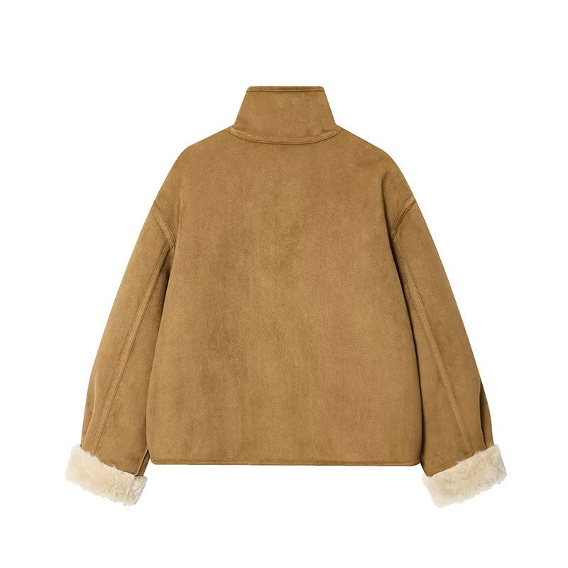 ? Fashion Double Sided Solid Jacket Women Lapel Collar Single Breasted Long Sleeve Coats 2025 Autumn New Lady Utility Outerwear