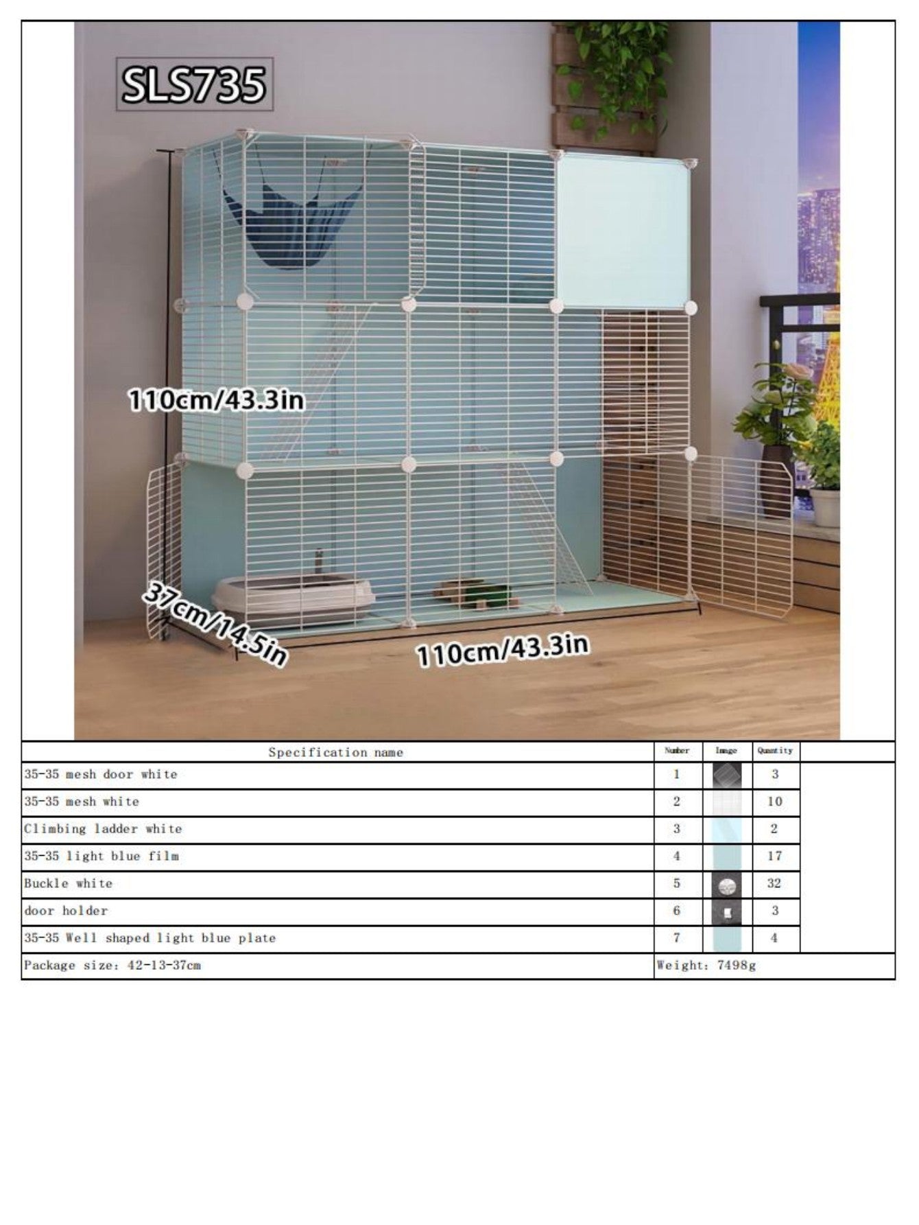 Gaiola para Gatos para Uso Doméstico, Casa para Gatos Interna com Espaço Livre, Abrigo para Gatos, Ninho para Gatos, Gaiola para Pets, Vila para Gatos Pequenos de Três Andares