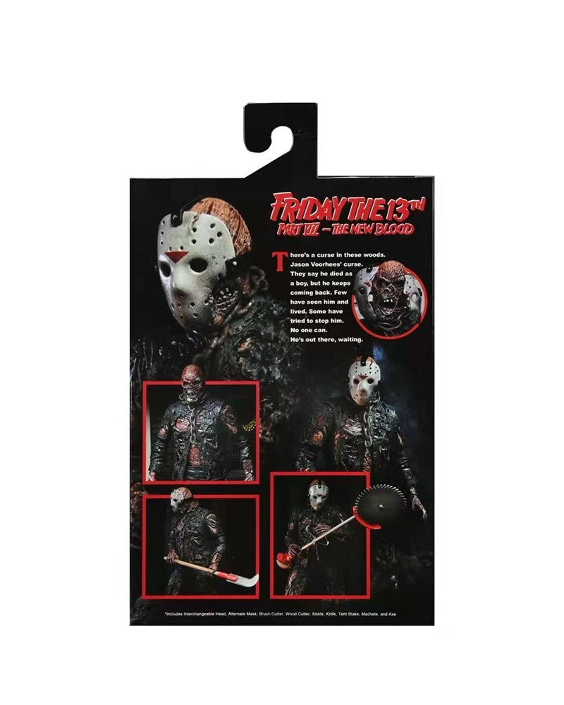 Original NECA Michael Myers Figure Ultimate Jason Voorhees Action Figure With LED Toys Christmas Halloween Horror Gift