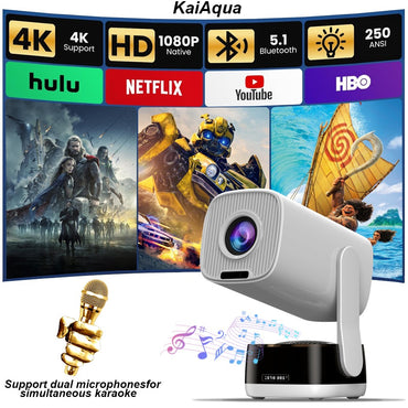 New Intelligent K6 Projector Yuntai Portable 1080P4K Home Theater Office Projector Wireless Bluetooth K Song Projector