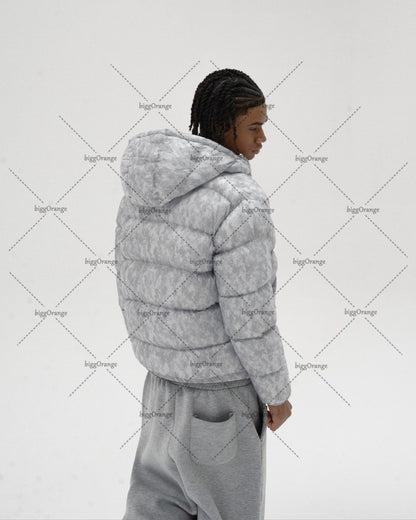 2025 High Street Harajuku Fashion Waterproof Zipper Hooded Jacket Men Streetwear Retro Camouflage Embroidered Warm Coat Women