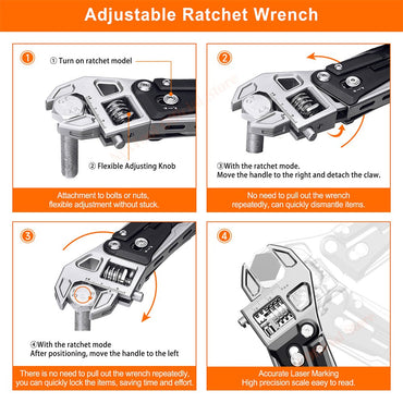 NexTool 11 In 1 Multitool Wrench W4 Adjustable Wrench Pliers Folding Knife Hand Tools Screwdriver Wooding Saw Wood Working Tools