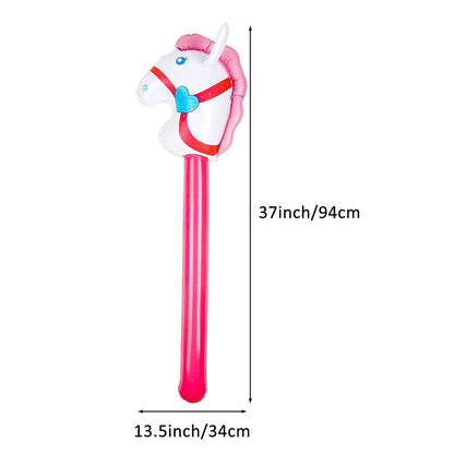 1/3/5pcs Inflatable Animal Theme Horsehead Stick Cowboy Giraffe Elephant Unicorn Cartoon Animal Baby Birthday Party Supplies