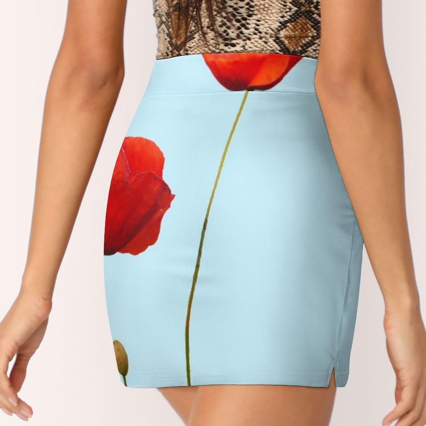 Poppy Women's skirt Sport Skort Skirt With Pocket Fashion Korean Style Skirt 4Xl Skirts Amapola Poppy Red Rojo Flor Flowers