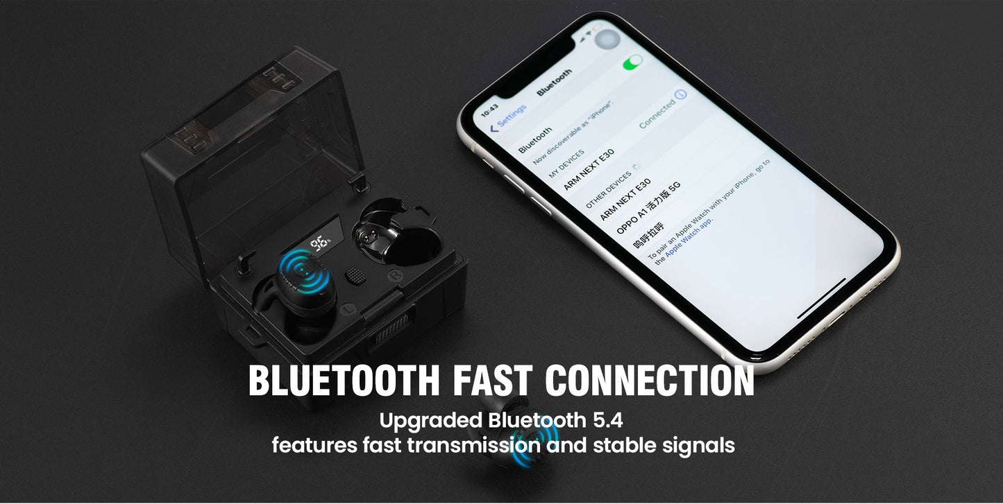ARM NEXT E30 fone de ouvido tático plugues de ouvido anti-ruído eletrônicos com cancelamento de ruído para proteção de tiro NRR27dB com Bluetooth
