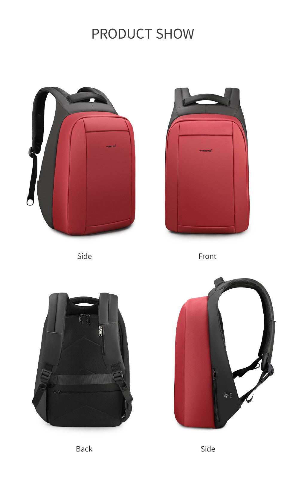 Tigernu Waterproof Anti Theft Female Mochila 15.6inch Laptop Backpack USB Backpacks Fashion Travel School Bag Backpack For Women