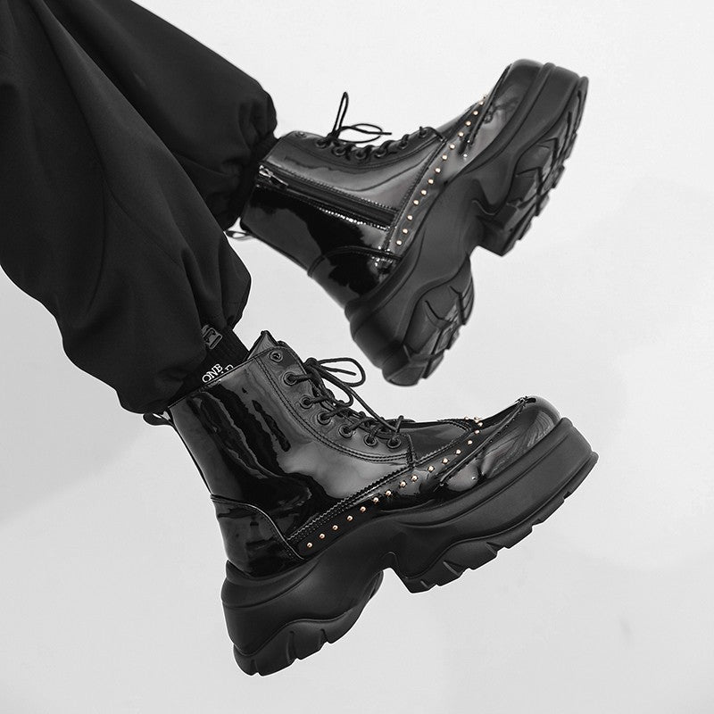 Men's high-top trendy shoes for autumn/Winter 2025, thick-soled height-increasing shoes