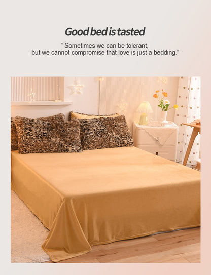 3pcs Luxurious Leopard Print Faux Fur Plush Duvet Cover Set - Ultra-Soft, Warm, and Fluffy Shaggy Design with Zipper Closure - I