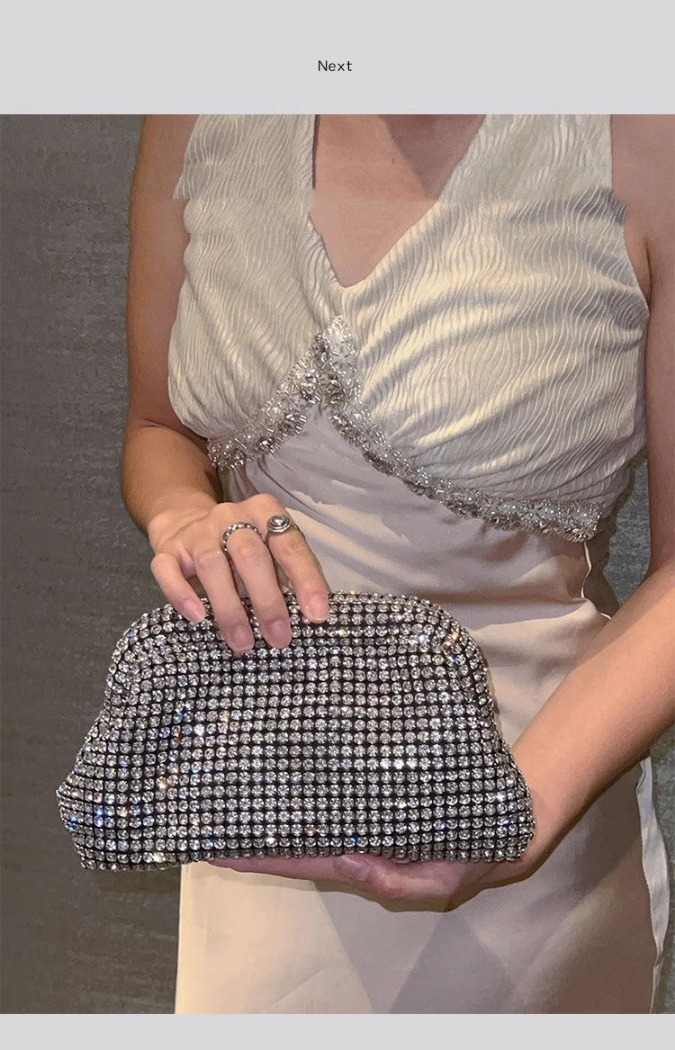 Luxury Glitter Cloud Bag Women's Handbag Crystal Shiny Rhinestones Diamond Evening Bag Wedding Party Clutch Purse Shoulder Bags