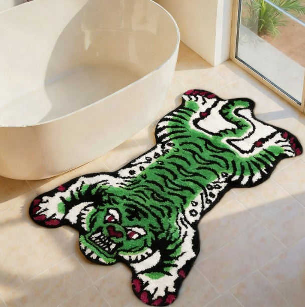Tiger Pattern Bedroom Decor Plush Carpet Irregular Shape Carpets for Living Room Thick Study Irregular Floor Mat Fluffy Soft Rug
