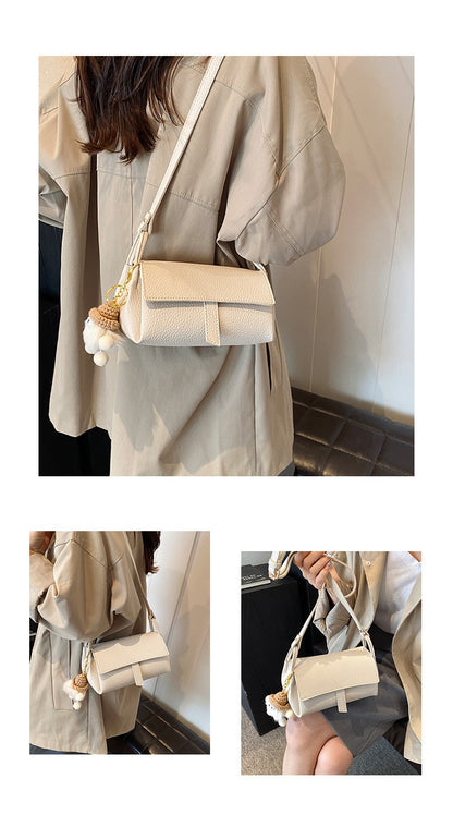 New Retro Pillow Bag Simple Solid Color Versatile Personality Single Shoulder Crossbody Bag Fashionable Niche Women's Bag