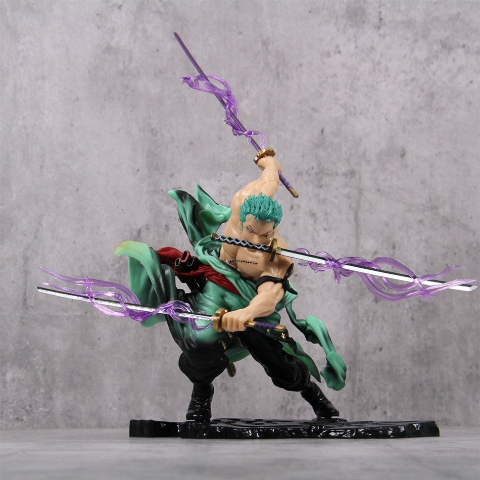 Hot One Piece 10cm Anime Figura GK Roronoa Zoro Três Espadas Sa-maximum Mangá Anime Estátua Action Figure Modelo Coleção Brinquedo Infantil