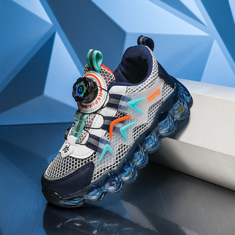 Parent-child shoes women's new autumn thick soled running rotary buckle children sports casual shoes for girls and boys