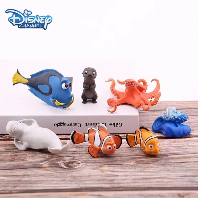 6 unidades/conjunto Disney Procurando Nemo Dory Peixe-Palhaço PVC Bonecos de Ação Brinquedos Modelo Estatueta Coleção de Bonecas Enfeite Bonecas Presentes de Natal para Crianças
