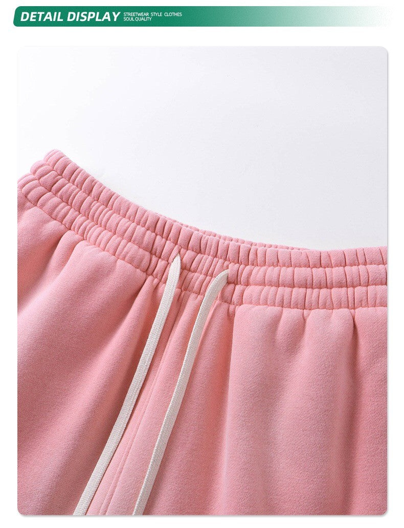 Autumn and winter 2024 new splash ink white spray-dyed loose plus velvet joggers