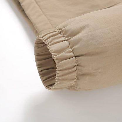 Jaqueta de Pesca Masculina Externa Capuz Larga Forro Polar Grosso Casaco Outono Inverno Jaqueta Casual Simples Versátil Casaco Acolchoado de Algodão