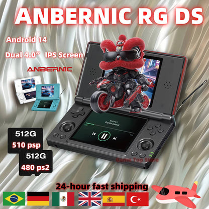 Anbernic RG DS Video Game Console Dual 4.0” IPS Screen Android 14 Support Dual Application On Split Screens & Hall Switch Chip