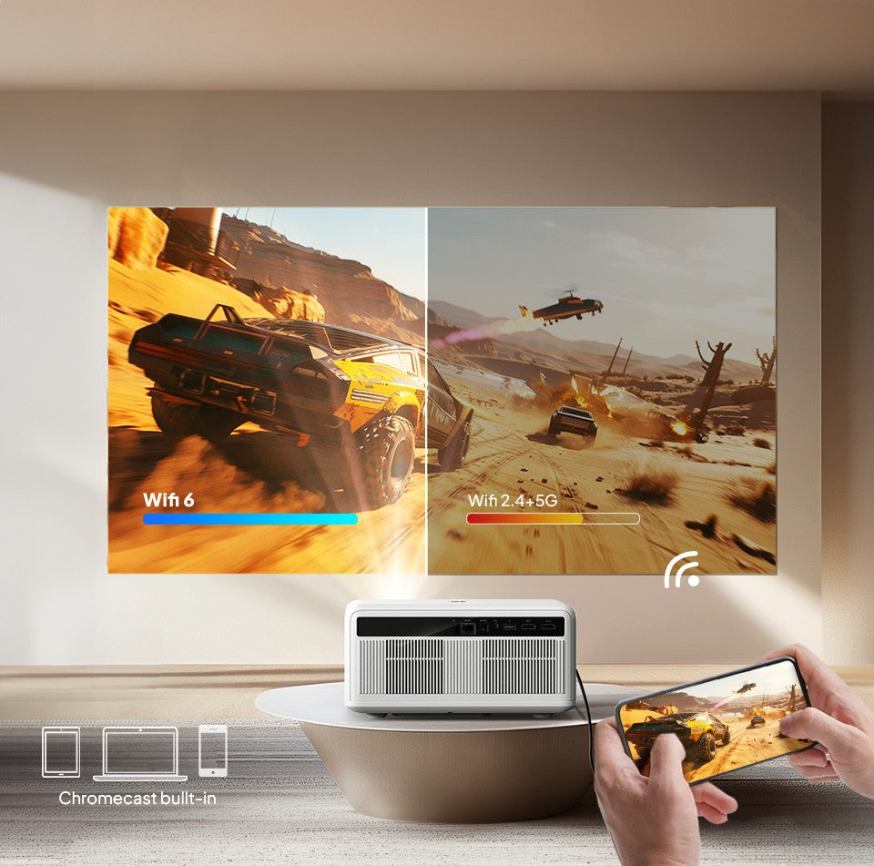Projetor BYINTEK LOVE U14 Full HD 1080P 4K Smart Bluetooth WiFi 6 Suportado 1250 ANSI Foco Automático para Cinema em Casa