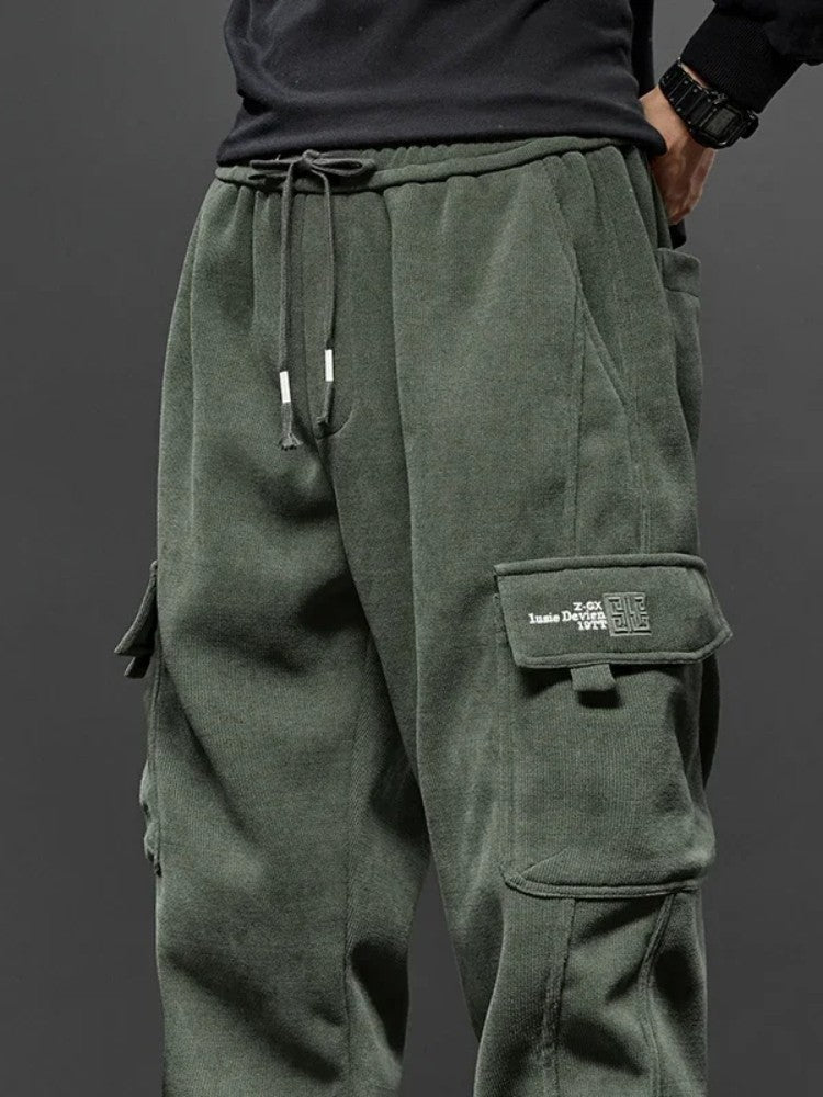 Calça Casual Masculina Elástico na Cintura Primavera Outono Estilo Novo Calça Esportiva Harem Jogger Reta com Cordão Elástico Masculina