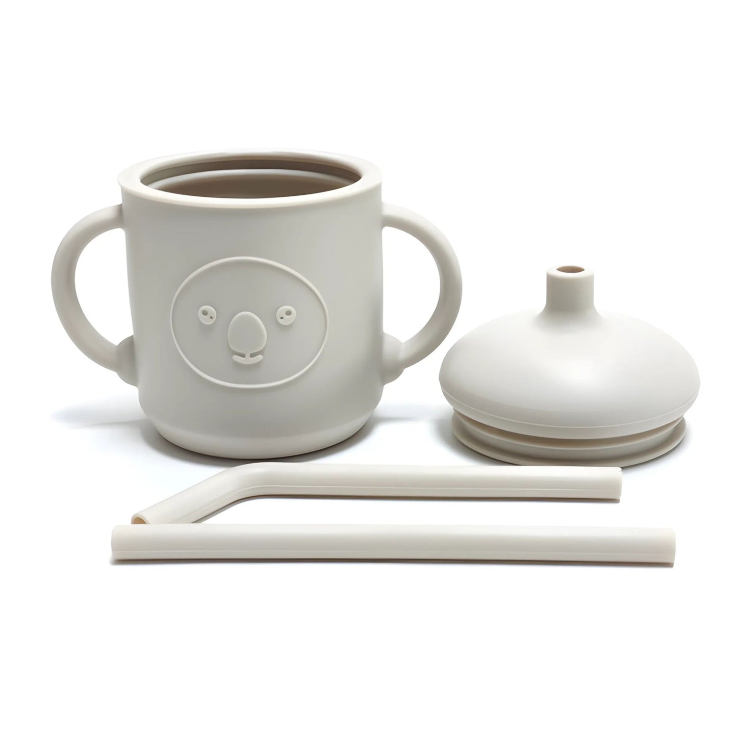 Silicone Learning Mug With Straw Children's Drop Resistant High Temperature Training Cup With Lid Baby Silicone Mug