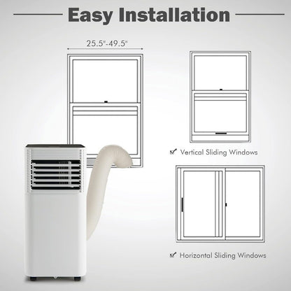 Ar-Condicionado Portátil 10000 BTU Resfria até 37 m² com Funções de Ventilador e Desumidificador, Controle Remoto para