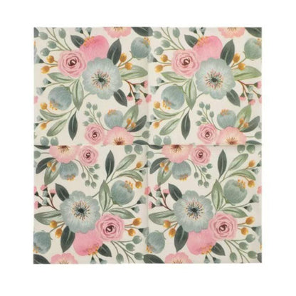 20 pieces per pack of Ins-style gentle country flower napkins, Western cuisine afternoon tea baking decoration paper placemats,