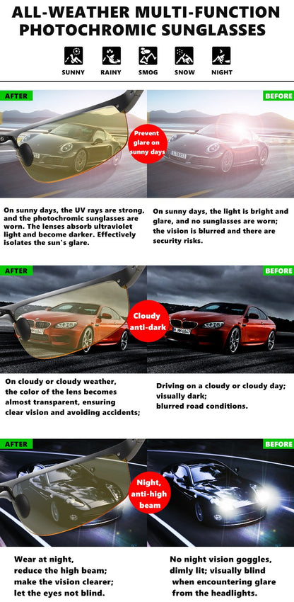 Top Anti-glare Day Night Vision Glasses For Driving Men Polarized Sunglasses Photochromic Driver Goggles Glasses zonnebril heren