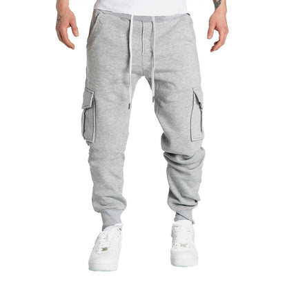 Mens Sweatpants Straight Fit Joggers for Sports and Streetwear Loose Oversized Drawstring Long Pants Men Multi-pocket Pants