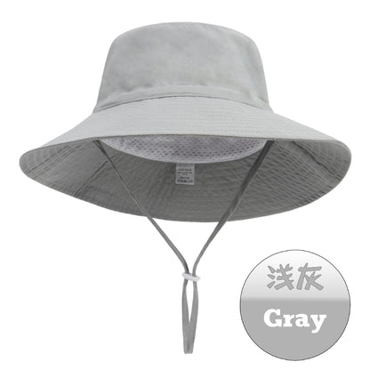 Summer big brim sun hat for child soft breathable basin cap for boys and girls outdoor bucket hat hat Fishing/Beach/Summer UV