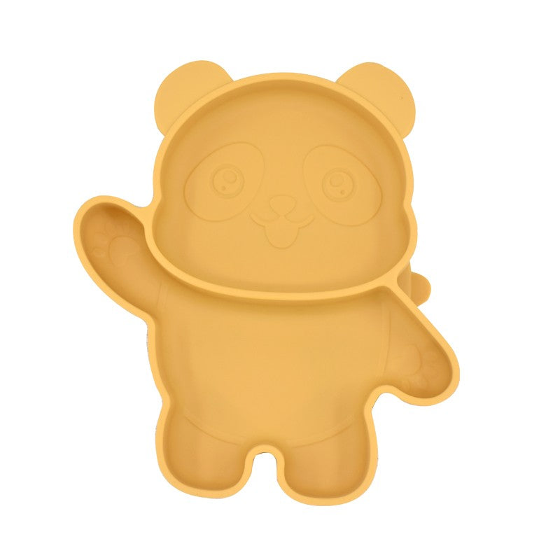 Children's Dishes Baby Silicone Sucker Bowl Baby Panda Face Dining Plate Toddle Training Tableware Kids Feeding Bowls