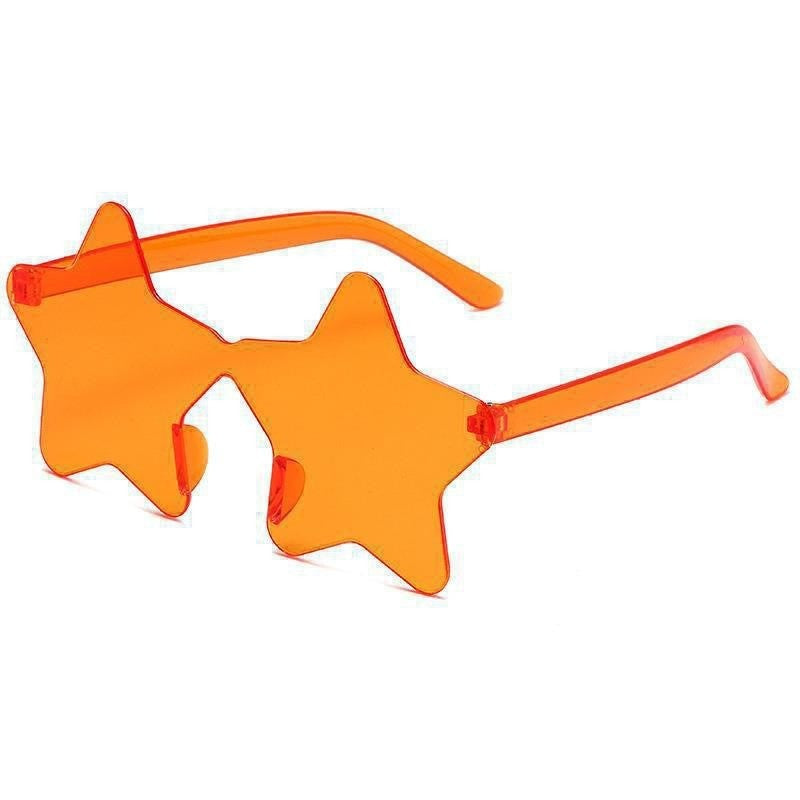 Star Shaped Sunglasses Rimless Colorful Transparent Glasses for Women Men Festival Birthday Cosplay Beach Summer Party Supplies
