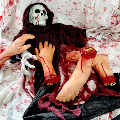 1-2PCS Scary Halloween Decor Bloody Broken Body Parts Fake Hands Legs Arms Brain Heart Horror Party Props