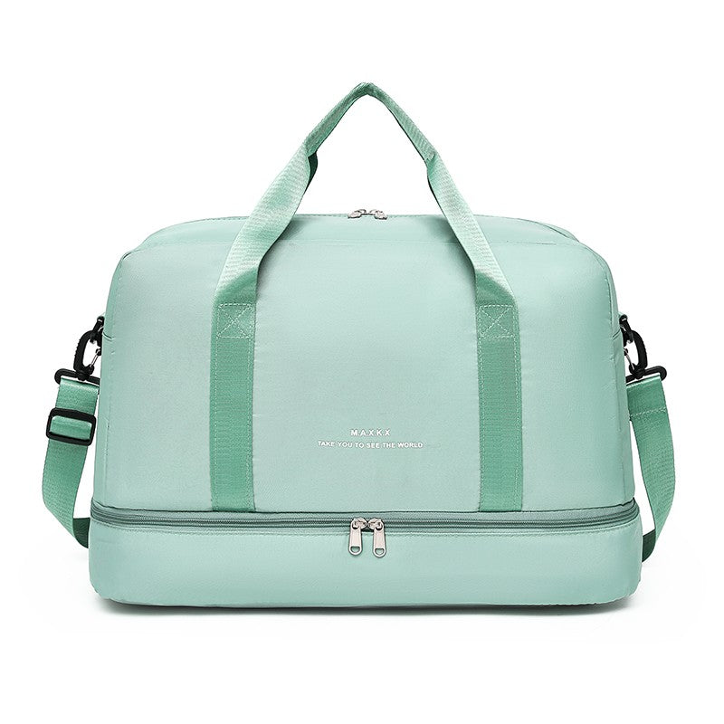 Large Capacity Travel Duffel Bag Oxford Gym Fitness Bag with Wet/Dry Zones & Shoes Compartment for Outdoor Trips Sport Bag