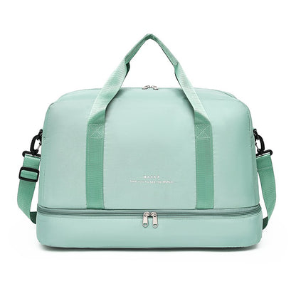 Large Capacity Travel Duffel Bag Oxford Gym Fitness Bag with Wet/Dry Zones & Shoes Compartment for Outdoor Trips Sport Bag