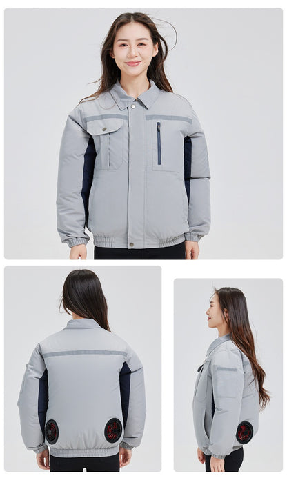 Summer Cooling Jacket Men's Hooded Fan Jacket Heat Resistant Fan Air Conditioner Clothes Breathable Outdoor Fishing Fan Workwear