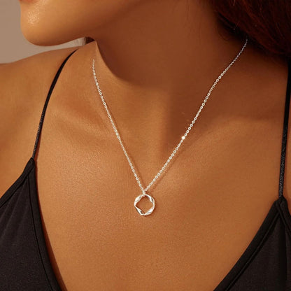 Colares Femininos Banhados a Ouro 14k em Camadas Corrente Elos Papel Banhada a Prata Conjunto de Colar Gargantilha com Pingente para Mulheres