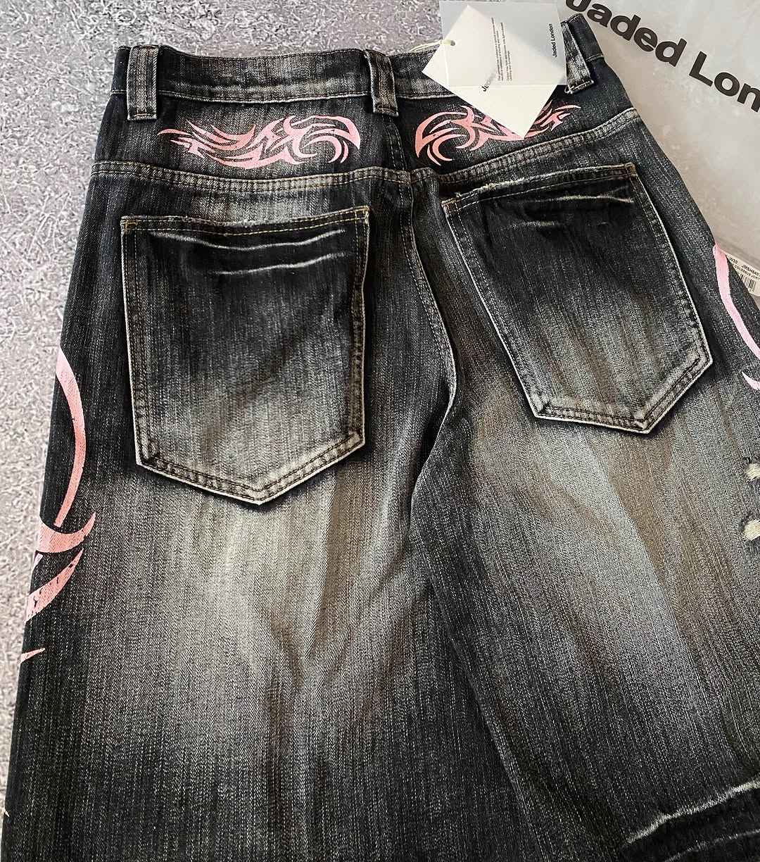 Y2K New Popular Denim Shorts Patch Vintage Shorts Men Women Street Hip Hop Fashion Harajuku Punk Loose High Waist Wide Leg Pants