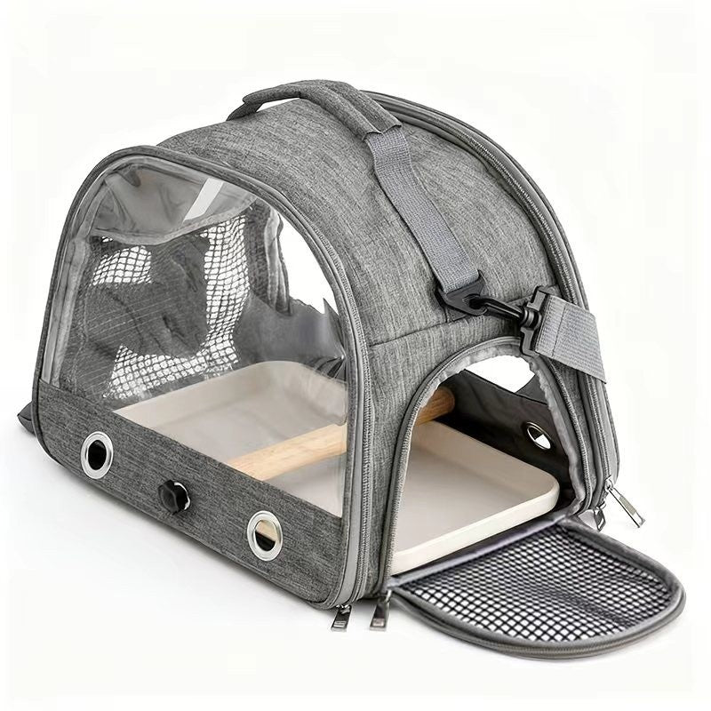 Gaiola Portátil Dobrável para Pássaros Equipada com Chassi de Plástico Bolsa de Mão Pequena para Animais de Estima Adequada para Papagaio Hamster Ouriço Esquilo