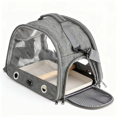 Gaiola Portátil Dobrável para Pássaros Equipada com Chassi de Plástico Bolsa de Mão Pequena para Animais de Estima Adequada para Papagaio Hamster Ouriço Esquilo