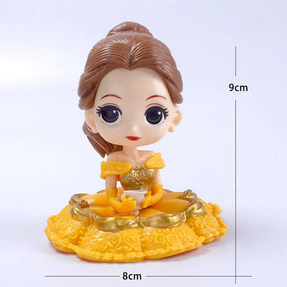 10cm Disney Q Posket Branca de Neve Sofia Alice Bela Sereia Aurora Princesas Bonecas Colecionáveis Modelo Brinquedos Decoração de Bolo